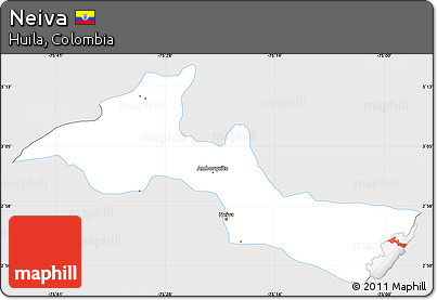 Silver Style Simple Map of Neiva, single color outside