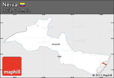 Silver Style Simple Map of Neiva, single color outside