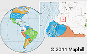 Political Location Map of Pitalito, highlighted country