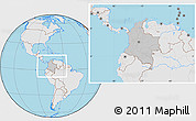 Gray Location Map of Colombia, lighten, semi-desaturated, land only