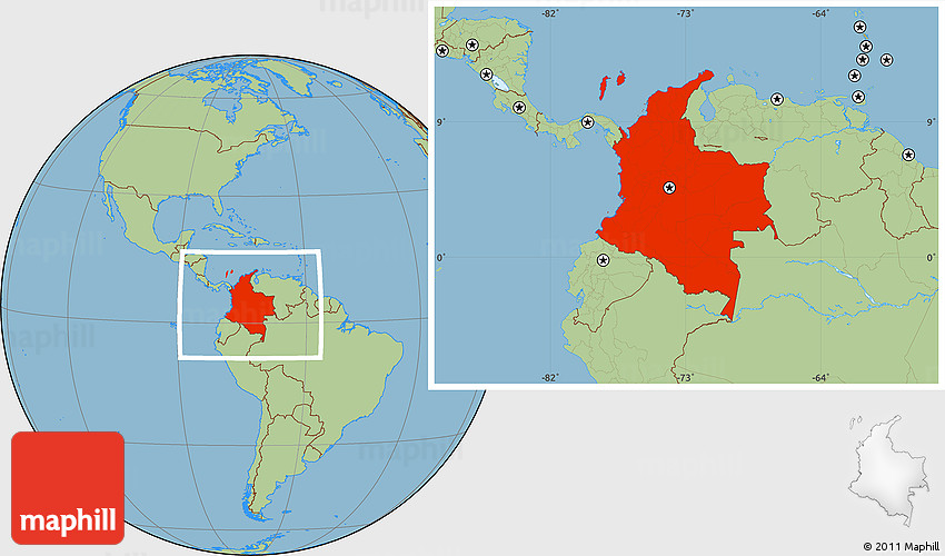 View Colombia Map Background