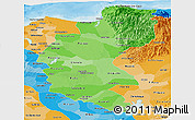 Political Shades Panoramic Map of Magdalena