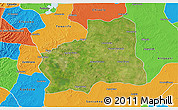 Satellite 3D Map of Plato, political outside