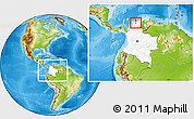 Physical Location Map of Remolino, highlighted country, within the entire country