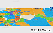Shaded Relief Panoramic Map of Remolino, political outside