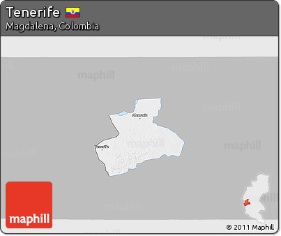 Gray 3D Map of Tenerife, single color outside