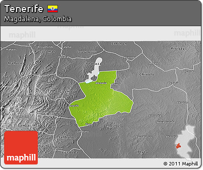 Physical 3D Map of Tenerife, desaturated