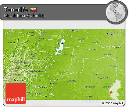 Physical 3D Map of Tenerife