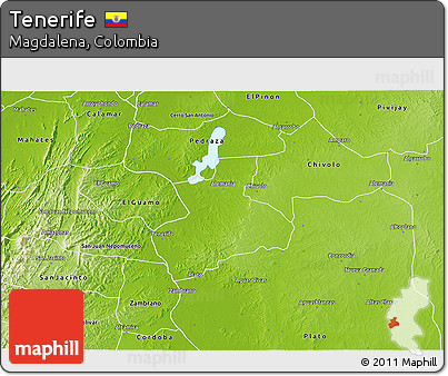 Physical 3D Map of Tenerife