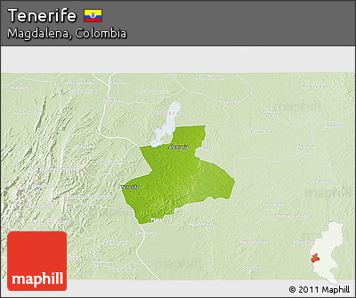 Physical 3D Map of Tenerife, lighten