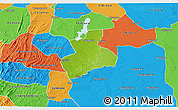 Physical 3D Map of Tenerife, political outside