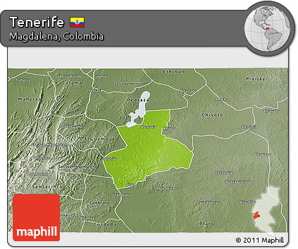 Physical 3D Map of Tenerife, semi-desaturated