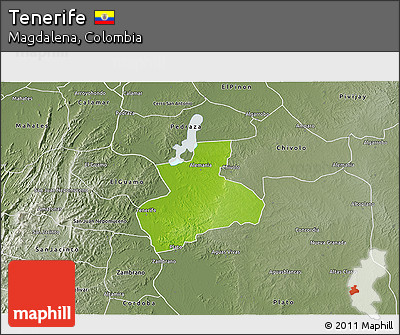 Physical 3D Map of Tenerife, semi-desaturated