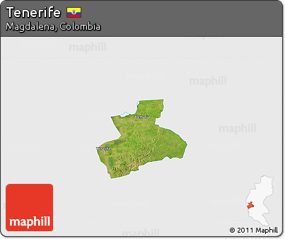 Satellite 3D Map of Tenerife, single color outside