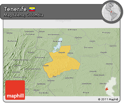 Savanna Style 3D Map of Tenerife