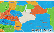 Shaded Relief 3D Map of Tenerife, political outside