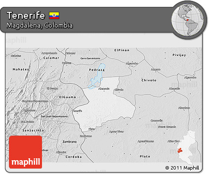 Silver Style 3D Map of Tenerife