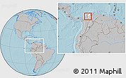 Gray Location Map of Tenerife, highlighted parent region, within the entire country, hill shading