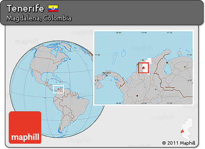 Gray Location Map of Tenerife, highlighted parent region