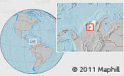 Gray Location Map of Tenerife, highlighted parent region, hill shading