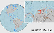Gray Location Map of Tenerife, hill shading
