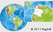 Physical Location Map of Tenerife, highlighted country, within the entire country