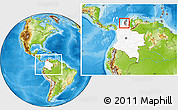 Physical Location Map of Tenerife, highlighted country, highlighted parent region, within the entire country