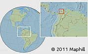 Savanna Style Location Map of Tenerife, within the entire country, hill shading