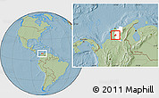 Savanna Style Location Map of Tenerife, highlighted parent region, hill shading