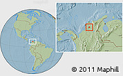 Savanna Style Location Map of Tenerife, hill shading