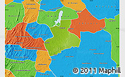 Physical Map of Tenerife, political outside