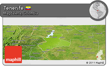 Physical Panoramic Map of Tenerife, satellite outside