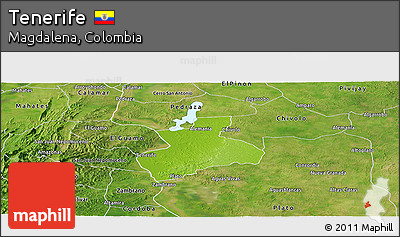 Physical Panoramic Map of Tenerife, satellite outside