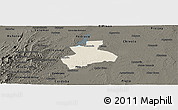 Shaded Relief Panoramic Map of Tenerife, darken