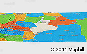 Shaded Relief Panoramic Map of Tenerife, political outside