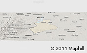 Shaded Relief Panoramic Map of Tenerife, semi-desaturated