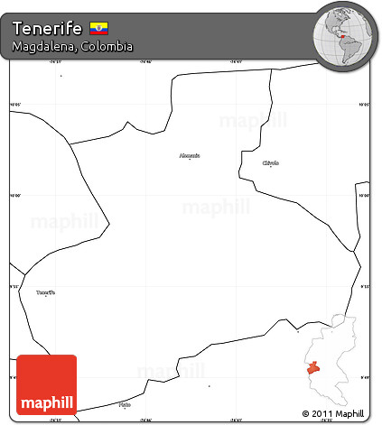 Blank Simple Map of Tenerife