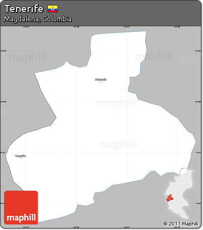 Gray Simple Map of Tenerife, single color outside