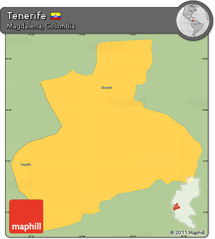 Savanna Style Simple Map of Tenerife, single color outside