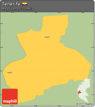 Savanna Style Simple Map of Tenerife, single color outside