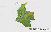 Satellite Map of Colombia, cropped outside