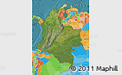 Satellite Map of Colombia, political outside, satellite sea