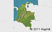 Satellite Map of Colombia, single color outside