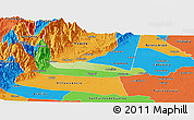 Physical Panoramic Map of Cumaral, political outside