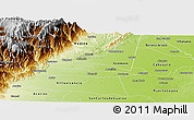 Physical Panoramic Map of Cumaral