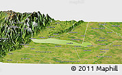 Physical Panoramic Map of Cumaral, satellite outside