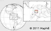 Blank Location Map of El Castillo, within the entire country