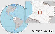 Gray Location Map of El Castillo, highlighted country