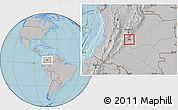 Gray Location Map of El Castillo, hill shading