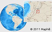 Shaded Relief Location Map of El Castillo